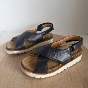 Mobilis by Mephisto Women’s 37 (US 6.5–7) Leather Cross Strap Comfort Sandals